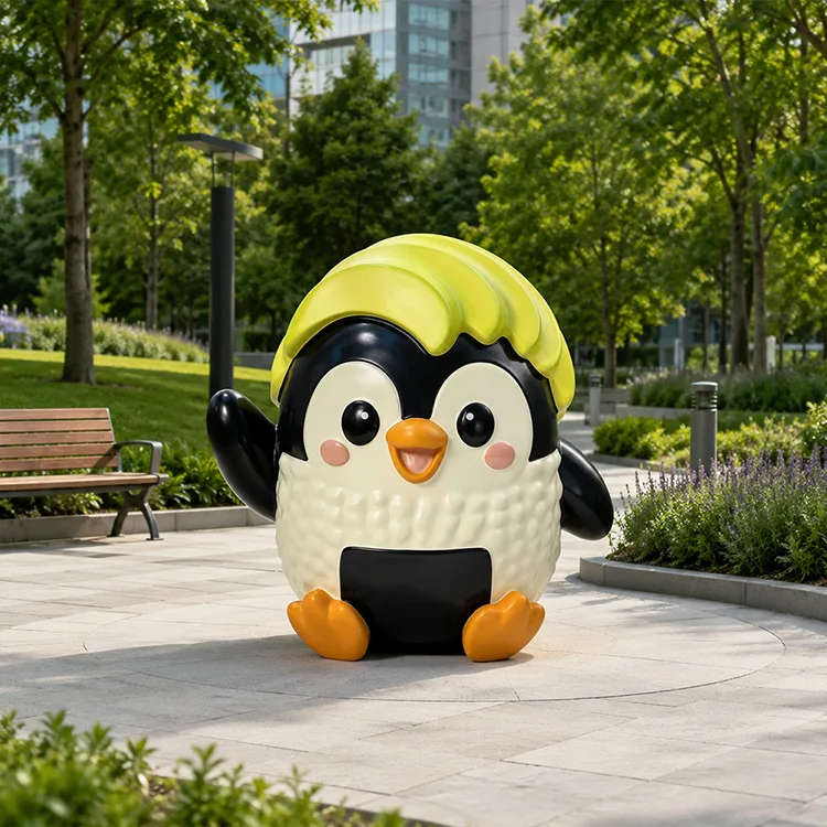 FRP pinguinoen eskultura polita