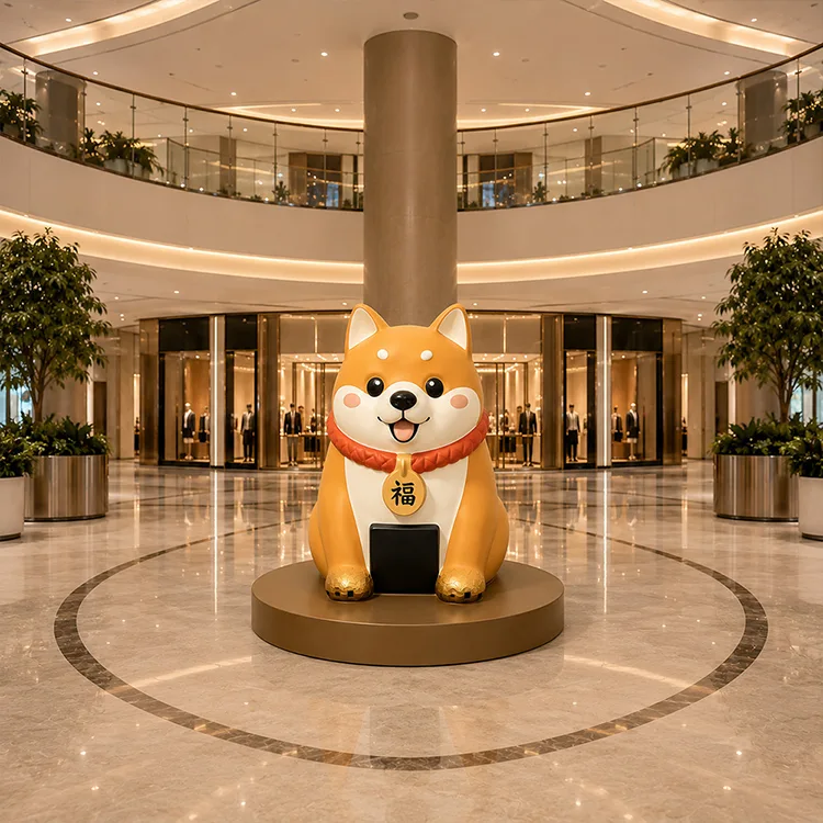 Beira-zuntzezko Fortune Dog eskultura