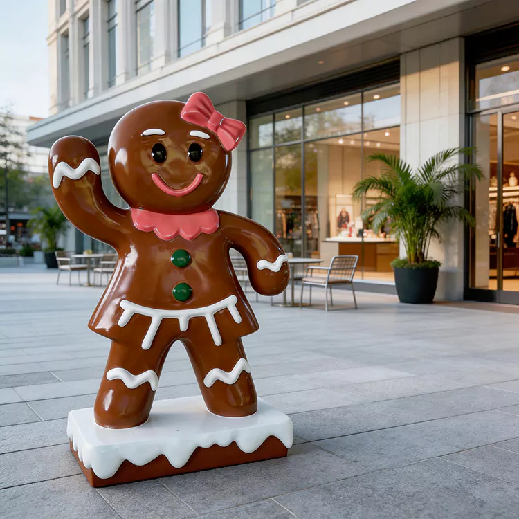FRP Giant Gingerbread Man eskultura